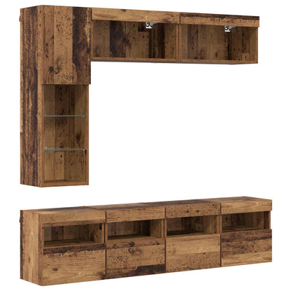 vidaXL TV Cabinet 7 pcs 30.5 x 30 x 102 cm Old Wood 2