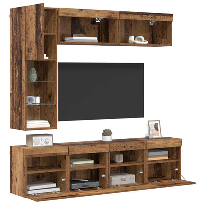 vidaXL TV Cabinet 7 pcs 30.5 x 30 x 102 cm Old Wood 3