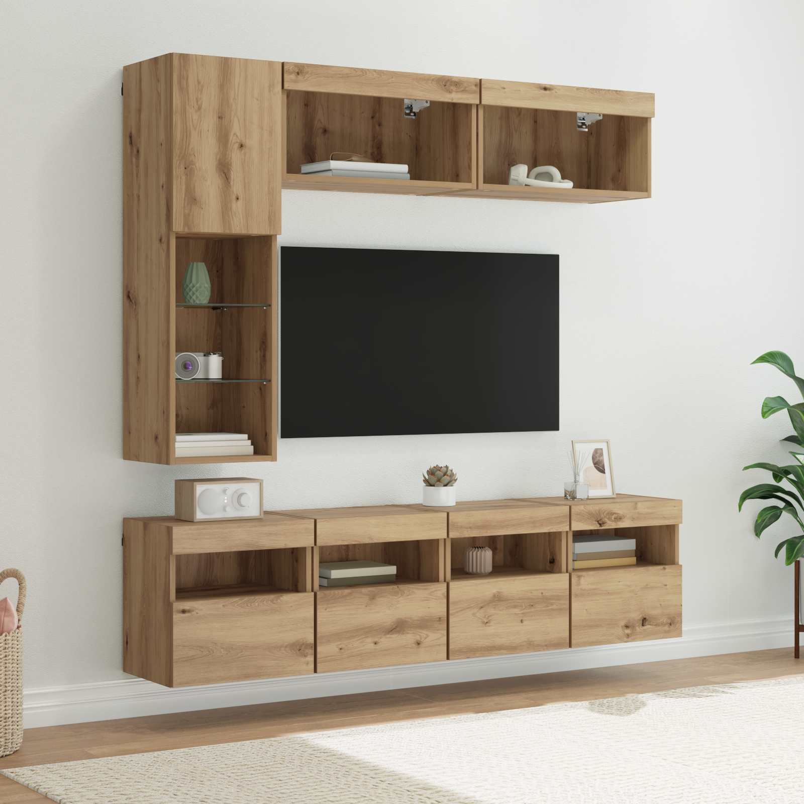vidaXL TV Cabinet 7 pcs Artisan Oak Engineered Wood 1