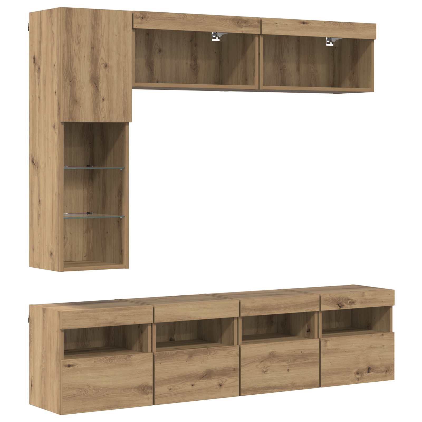 vidaXL TV Cabinet 7 pcs Artisan Oak Engineered Wood 2