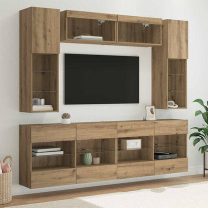 vidaXL TV Wall Cabinet Set 6 pcs Artisan Oak Engineered Wood 1