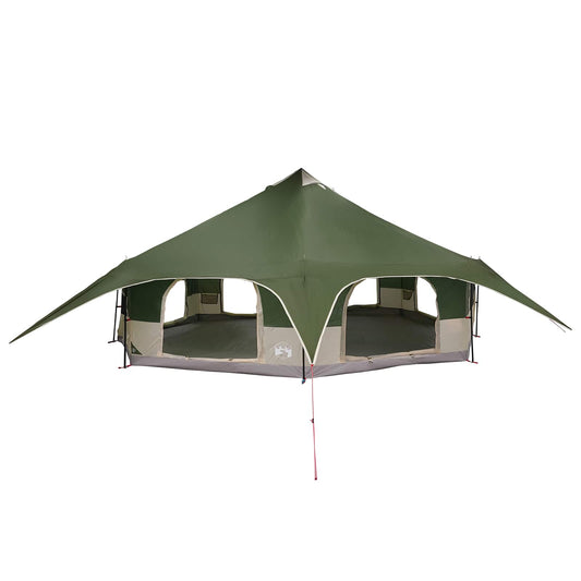 vidaXL Family Tent 18-Person Green 185T Polyester with PU Coating 2