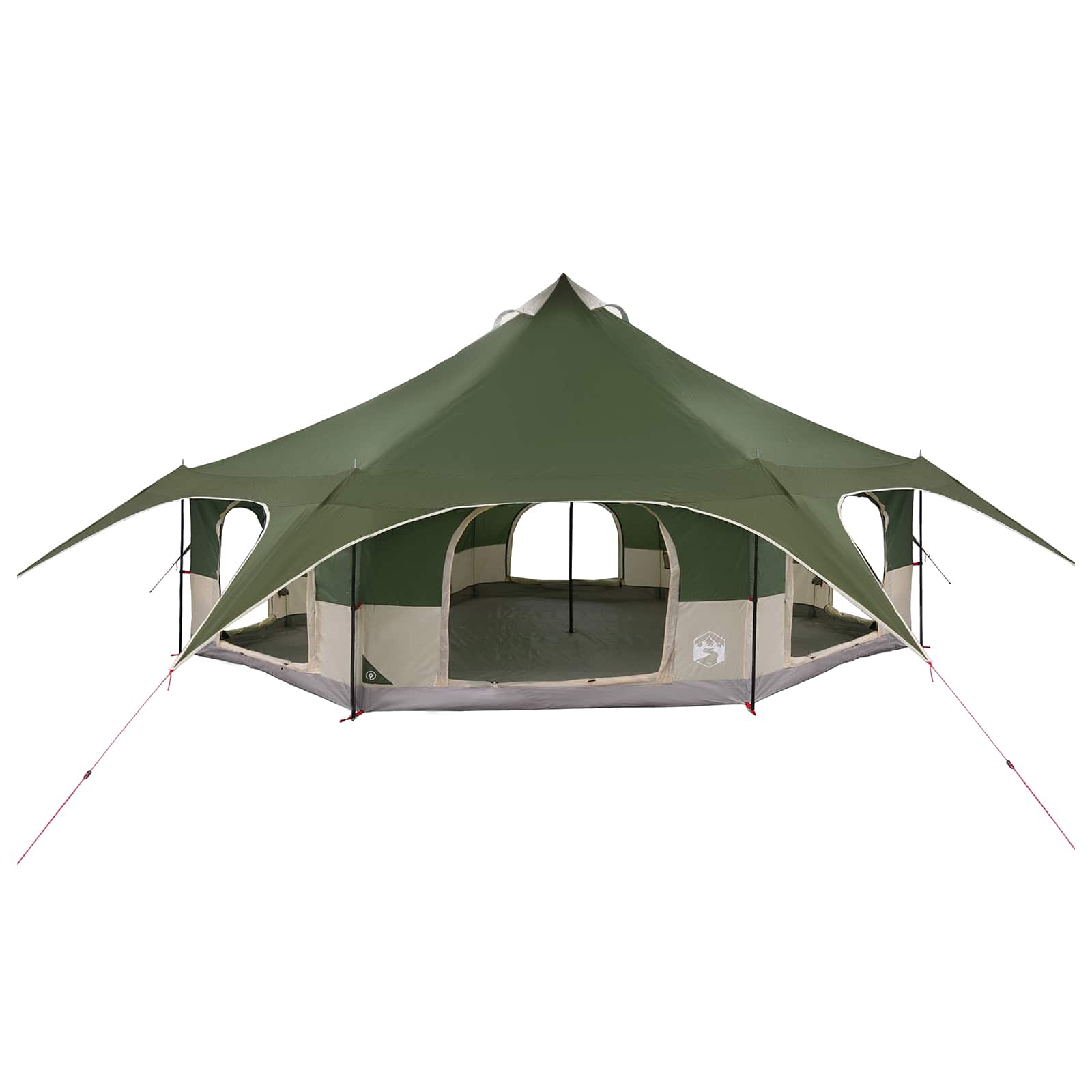 vidaXL Family Tent 18-Person Green 185T Polyester with PU Coating 4