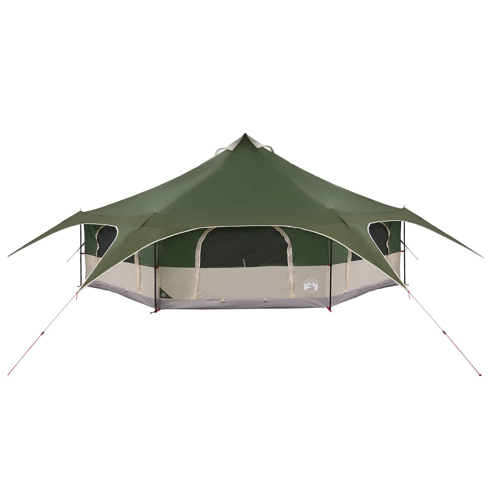 vidaXL Family Tent 18-Person Green 185T Polyester with PU Coating 5