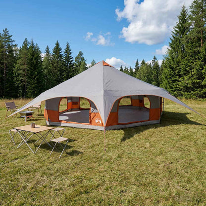 vidaXL Family Tent 18-Person Grey and Orange 1
