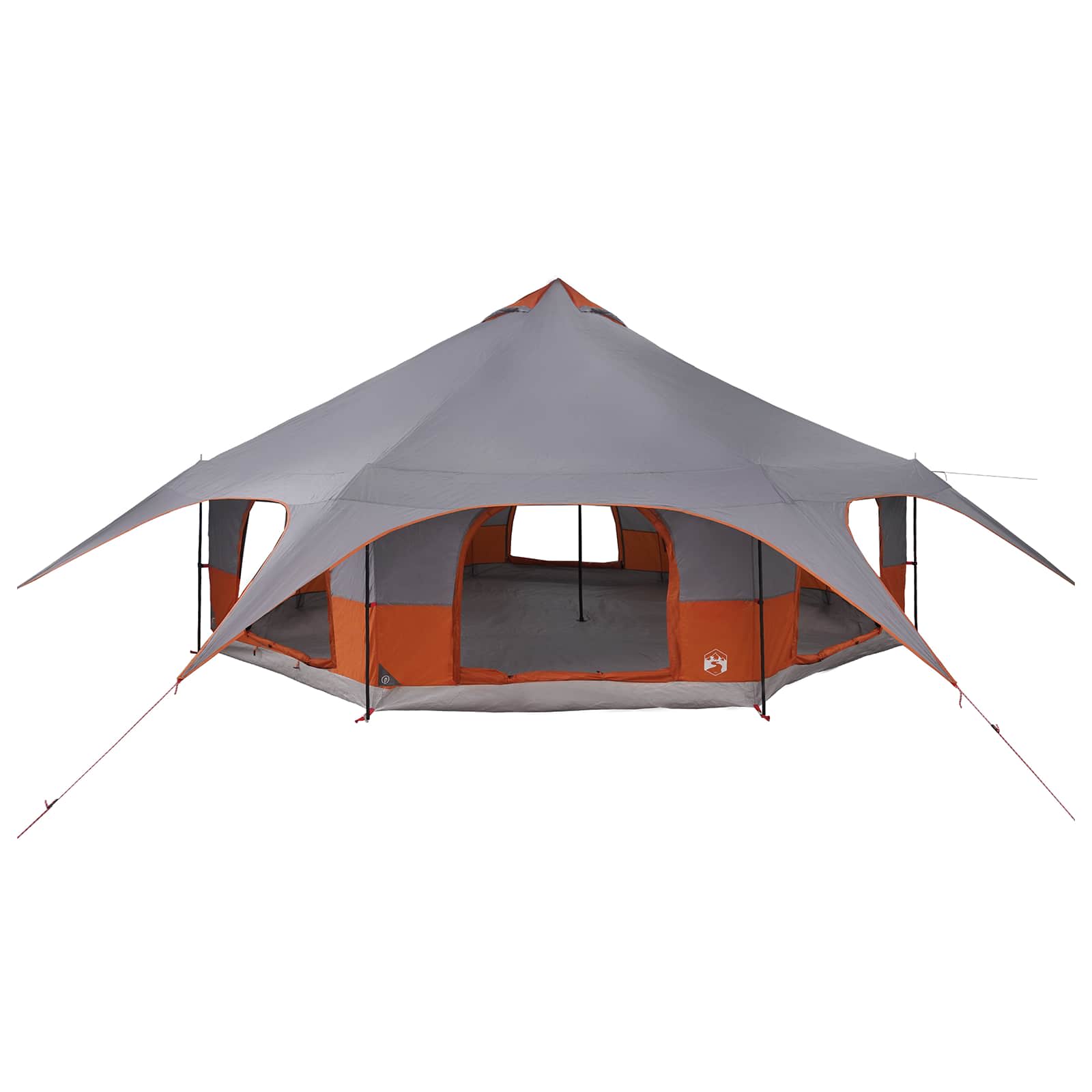vidaXL Family Tent 18-Person Grey and Orange 4