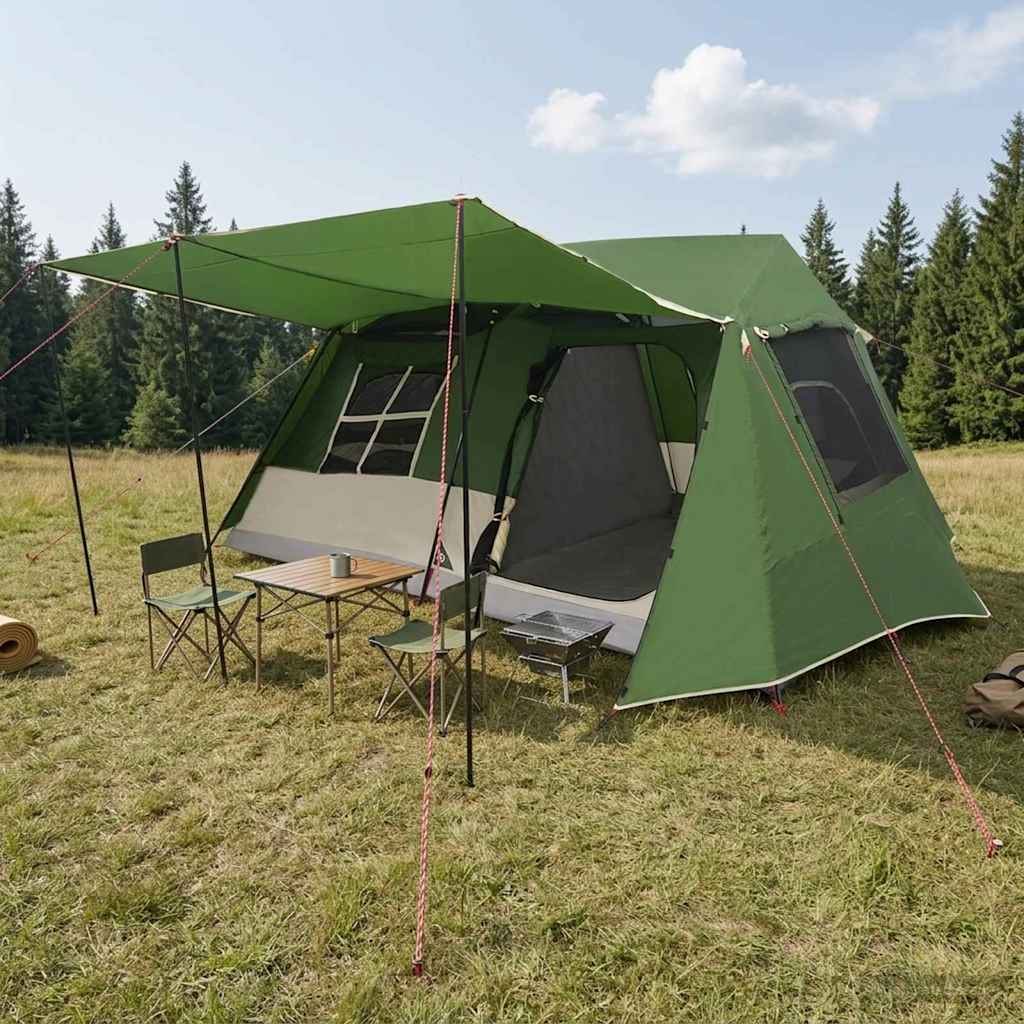 vidaXL Tunnel Tent Green 400 x 278 x 182 cm 1