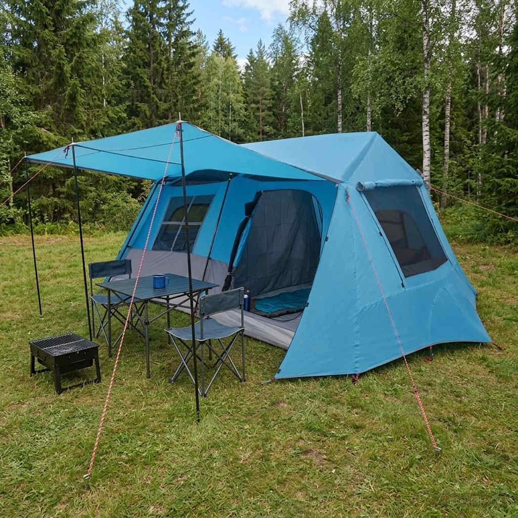 vidaXL Tunnel Tent Blue 400 x 278 x 182 cm 1