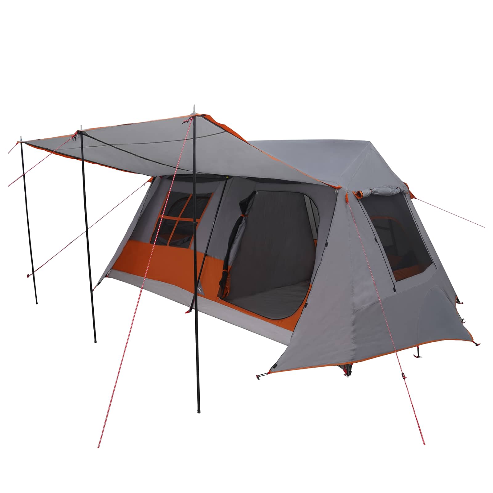 vidaXL Tunnel Tent Grey and Orange 400 x 278 x 182 cm 2