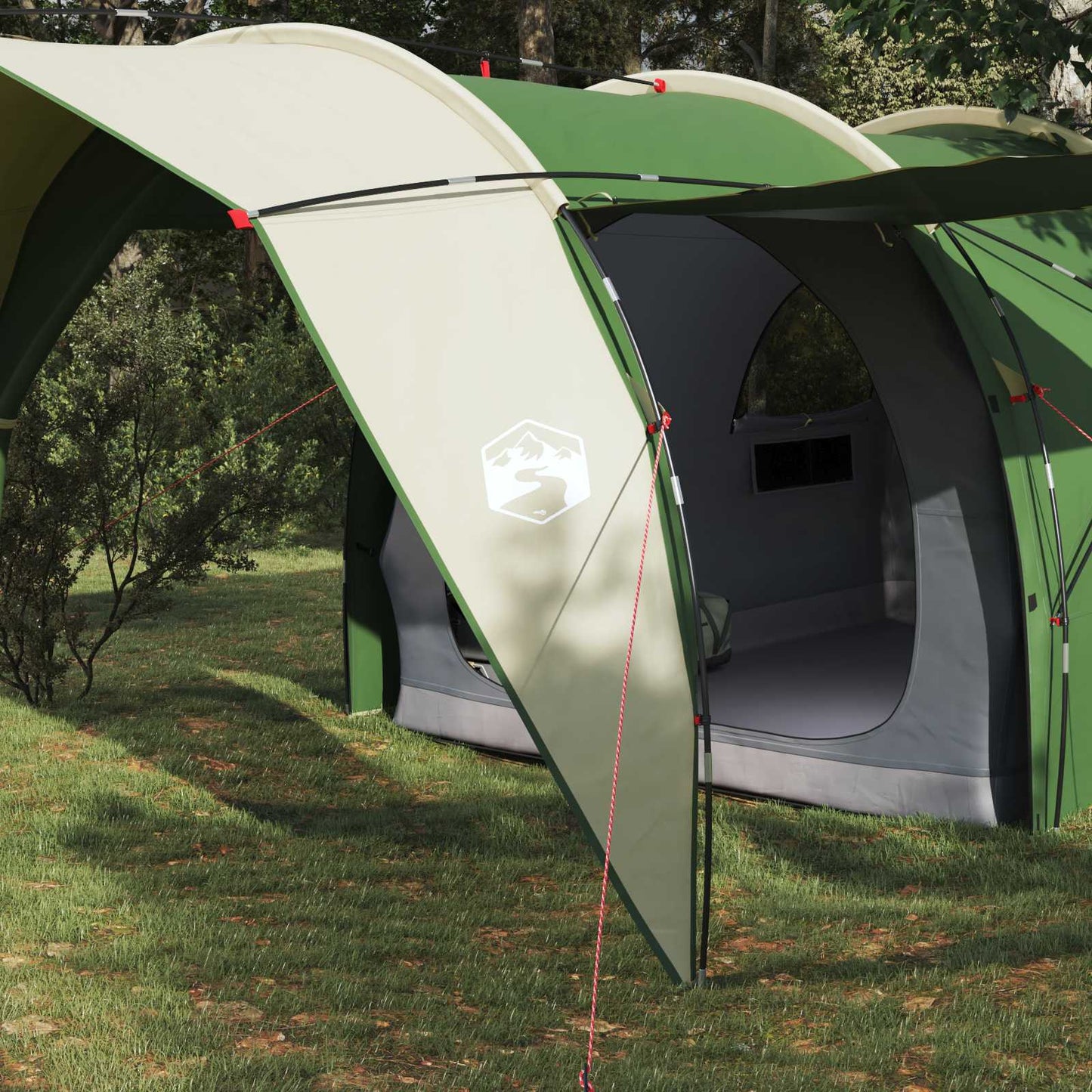 vidaXL Tunnel Tent 6-Person Green 185T Polyester with PU Coating 3