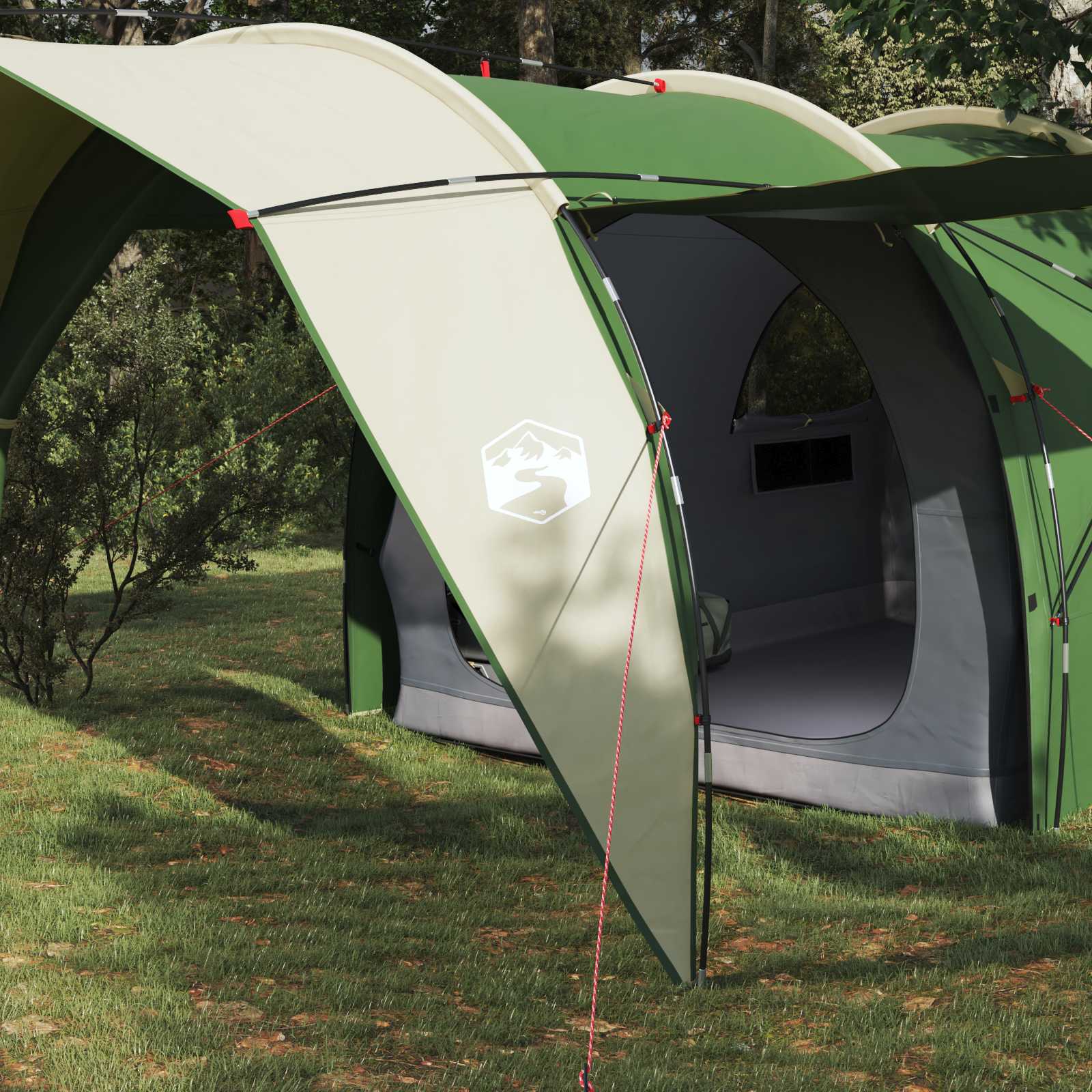 vidaXL Tunnel Tent 6-Person Green 185T Polyester with PU Coating 3