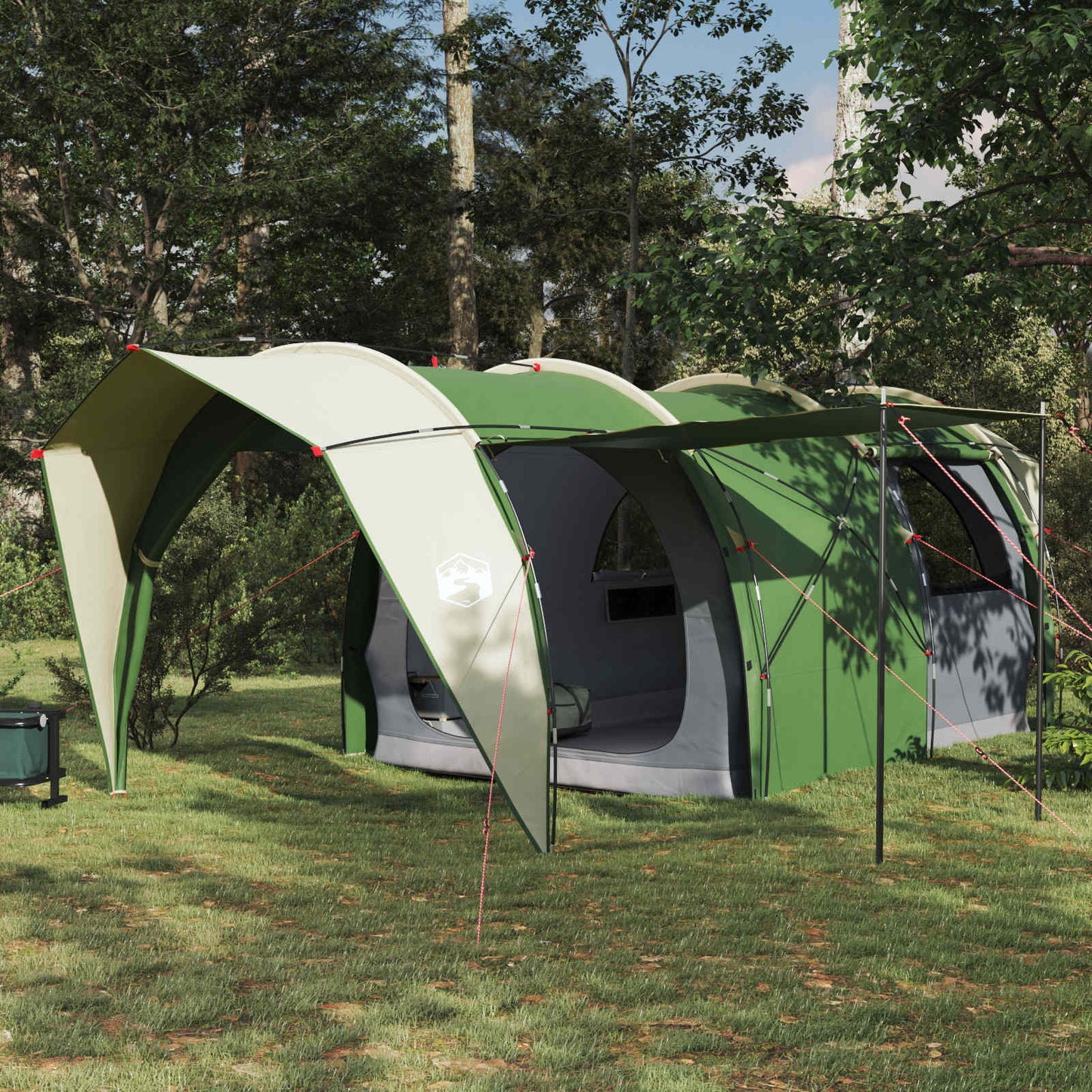 vidaXL Tunnel Tent 6-Person Green 185T Polyester with PU Coating 1