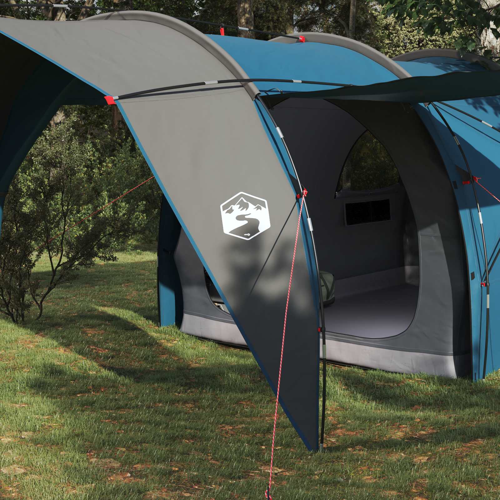 vidaXL Tunnel Tent 6-Person Blue 185T Polyester with PU Coating 3