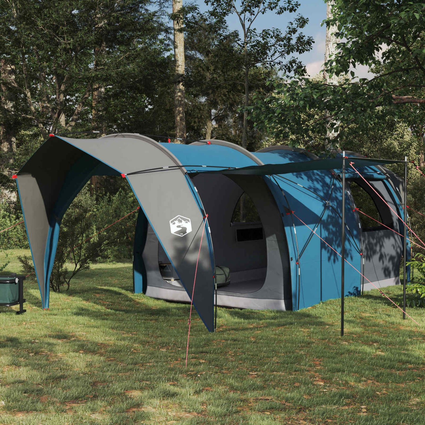 vidaXL Tunnel Tent 6-Person Blue 185T Polyester with PU Coating 1