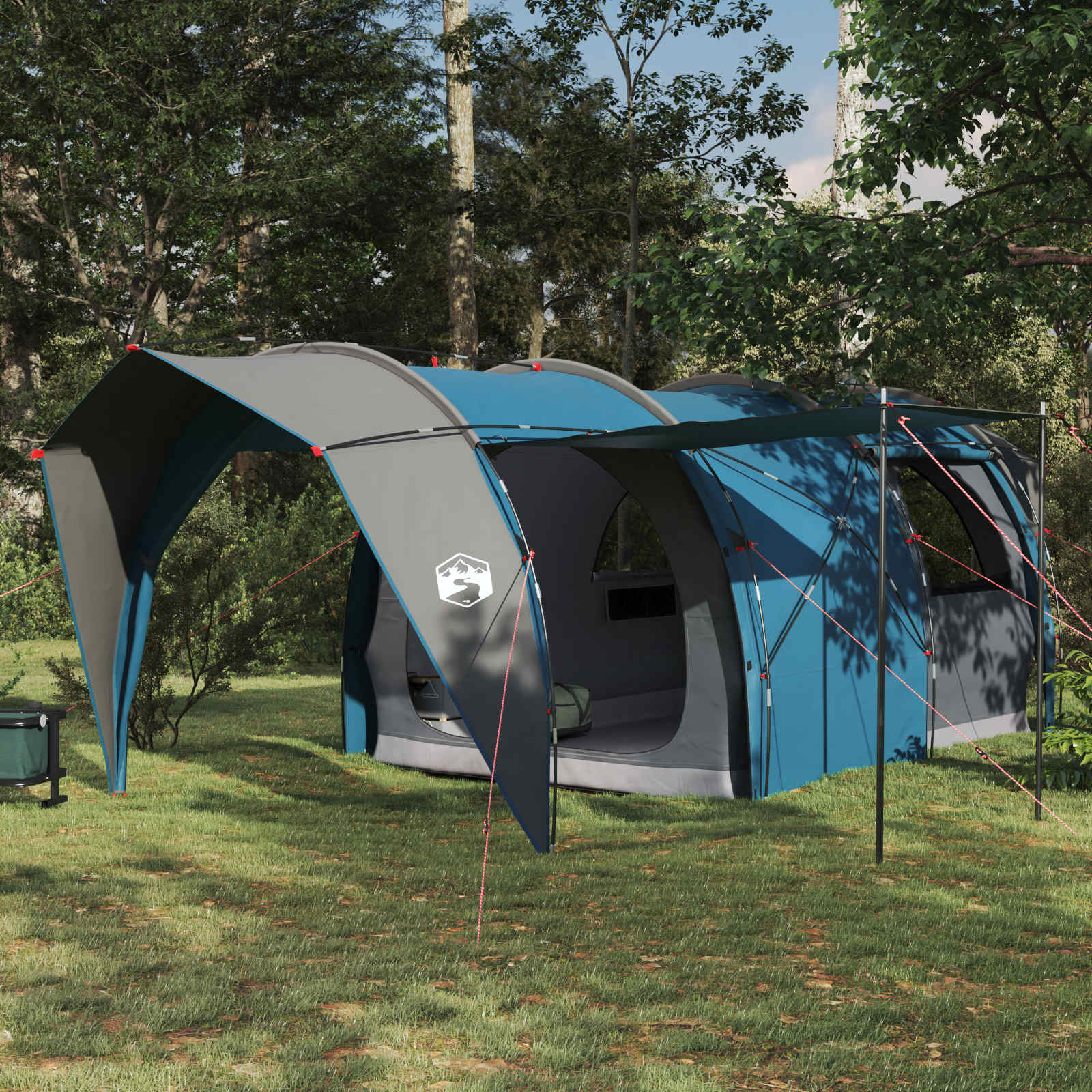 vidaXL Tunnel Tent 6-Person Blue 185T Polyester with PU Coating 1