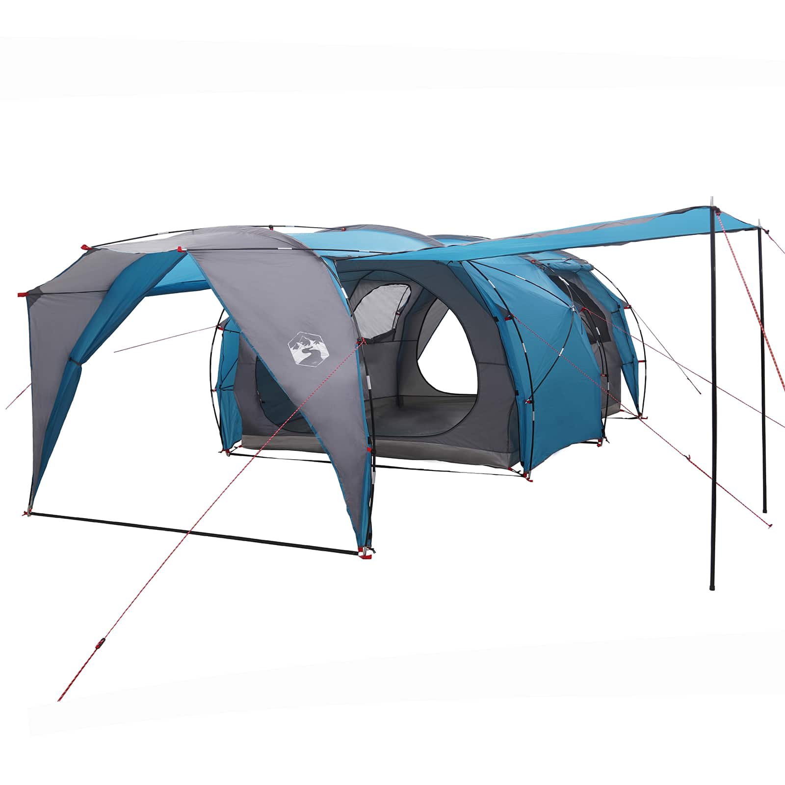 vidaXL Tunnel Tent 6-Person Blue 185T Polyester with PU Coating 2