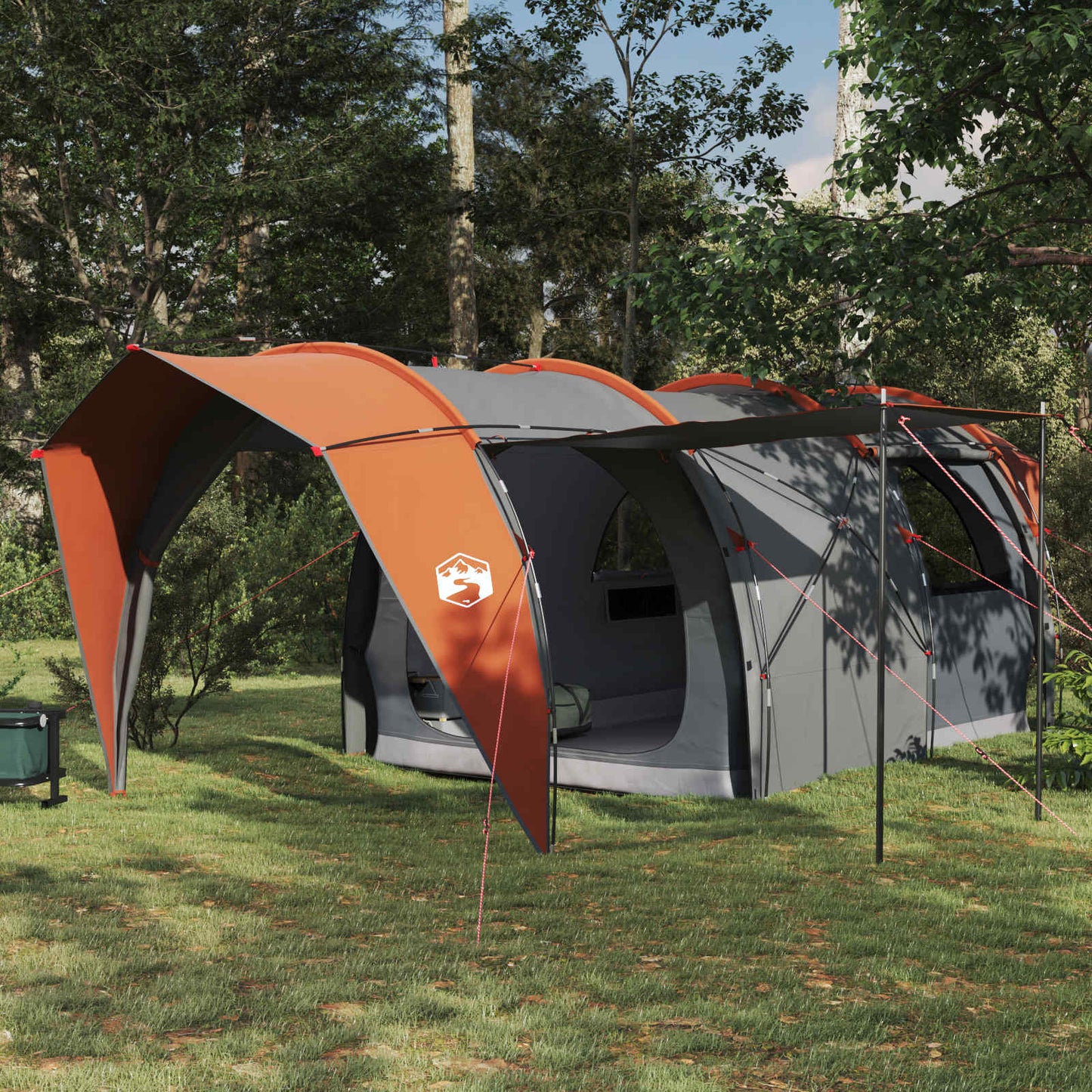 vidaXL Tunnel Tent 6-Person Grey and Orange 1
