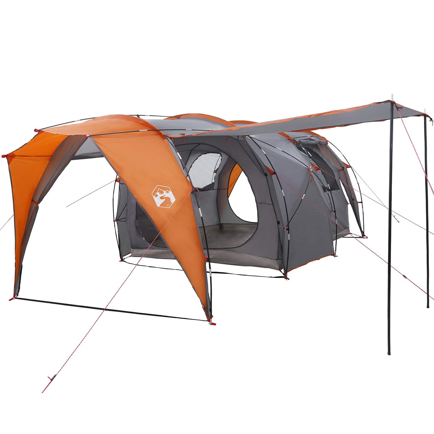 vidaXL Tunnel Tent 6-Person Grey and Orange 2