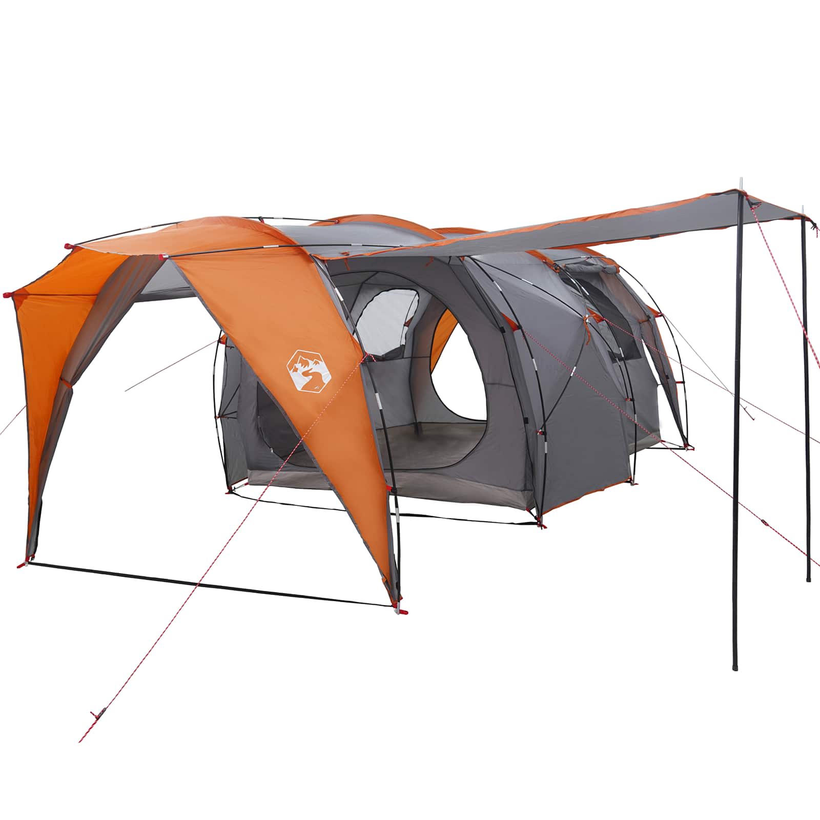 vidaXL Tunnel Tent 6-Person Grey and Orange 2