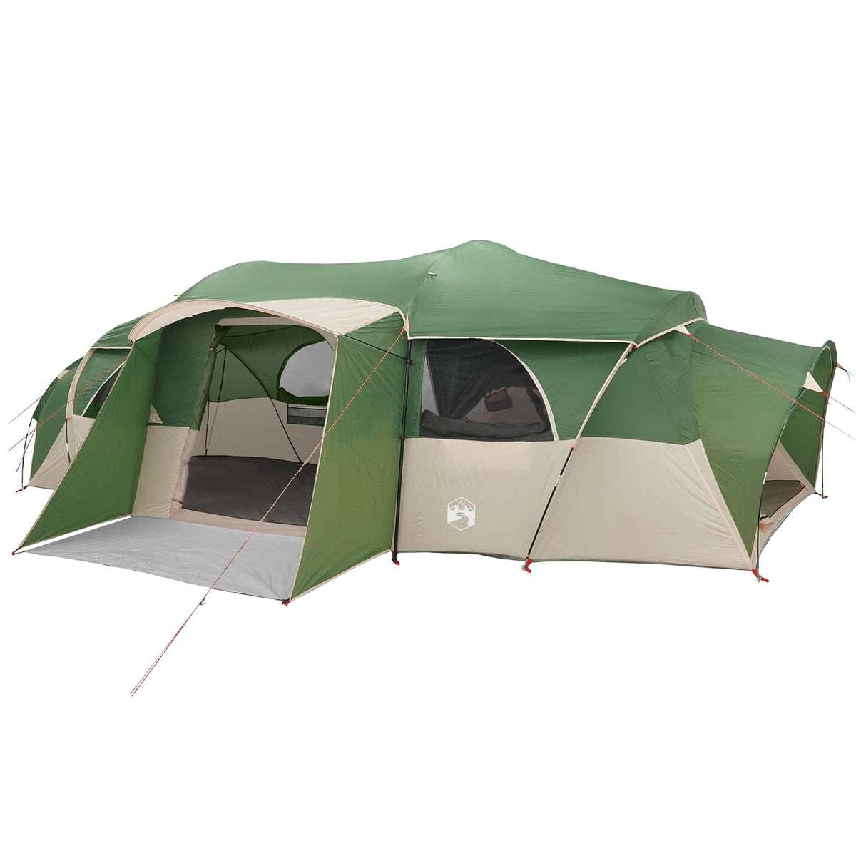 Family Tent with Rainfly Water-resistant Green 18-Person