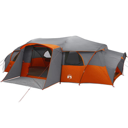 Family Tent with Rainfly Water-resistant Grey and orange 18-Person