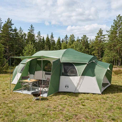 vidaXL Family Tent with Rainfly Water-resistant 10-Person Green 1