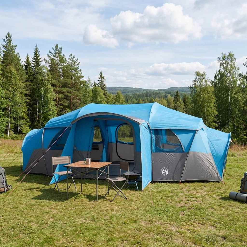 vidaXL Family Tent with Rainfly Water-resistant 10-Person Blue 1