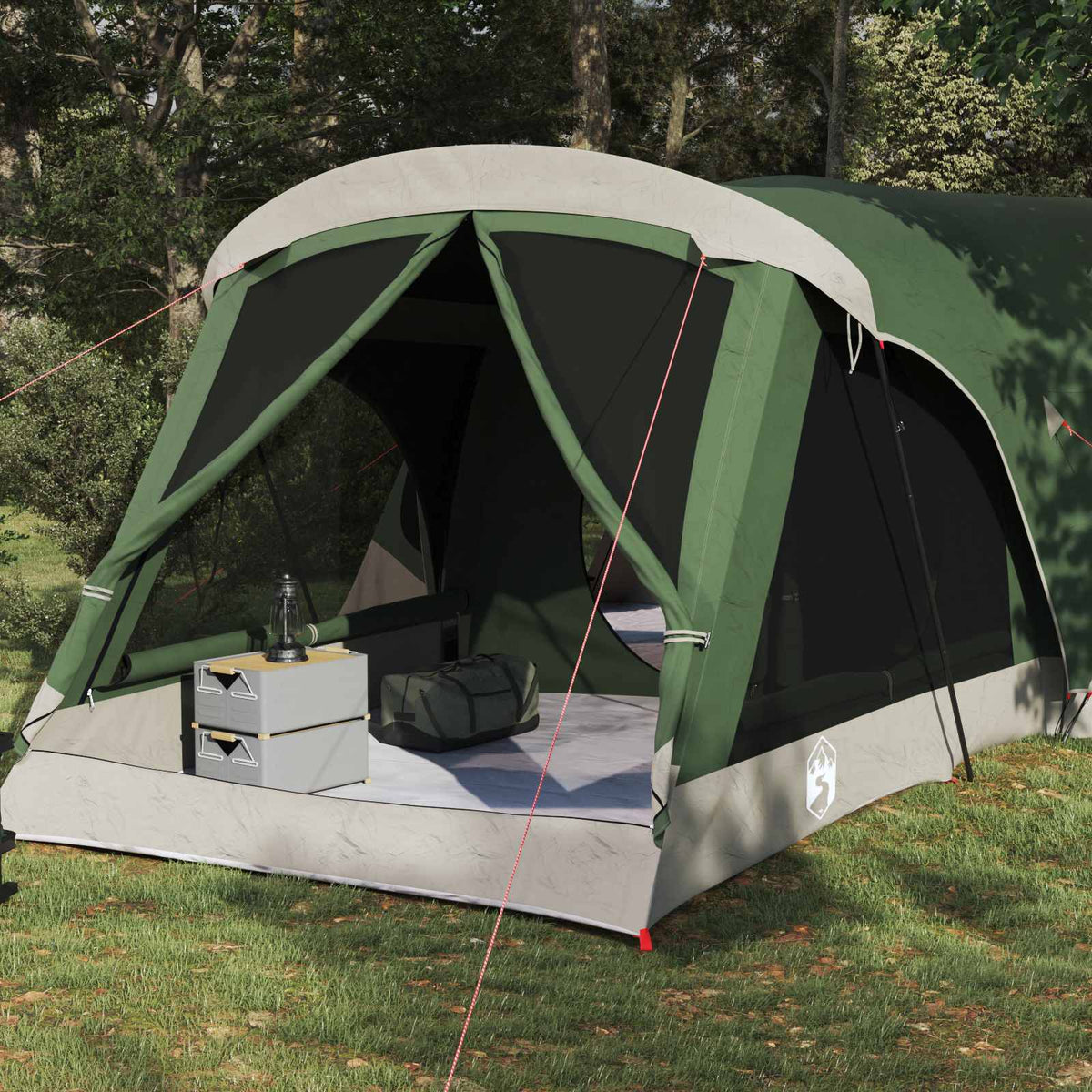 vidaXL Family Tent 14-Person Green 185T Polyester with PU Coating 3