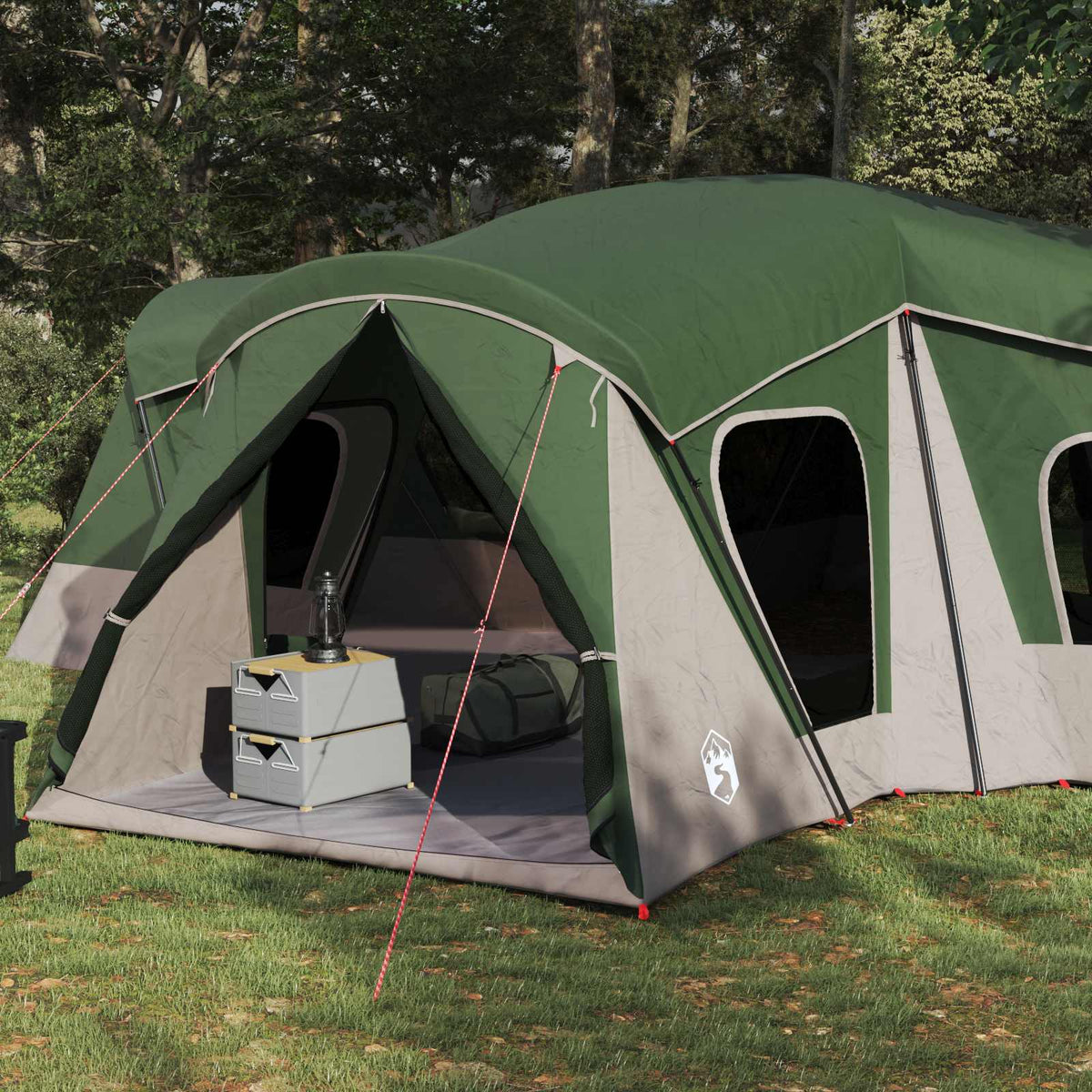 vidaXL Family Tent 14-Person Green 185T Polyester with PU Coating 3