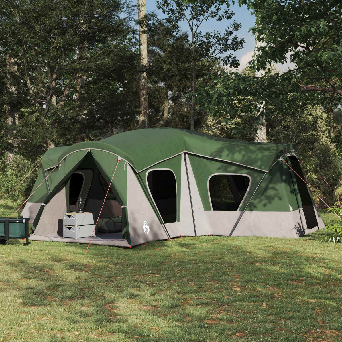 vidaXL Family Tent 14-Person Green 185T Polyester with PU Coating 1