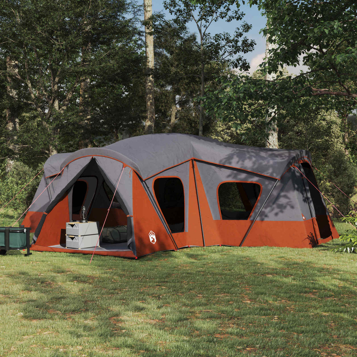 vidaXL Family Tent 14-Person Grey and Orange 1
