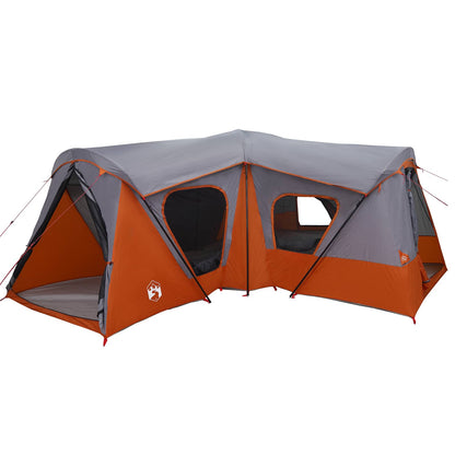 vidaXL Family Tent 14-Person Grey and Orange 2