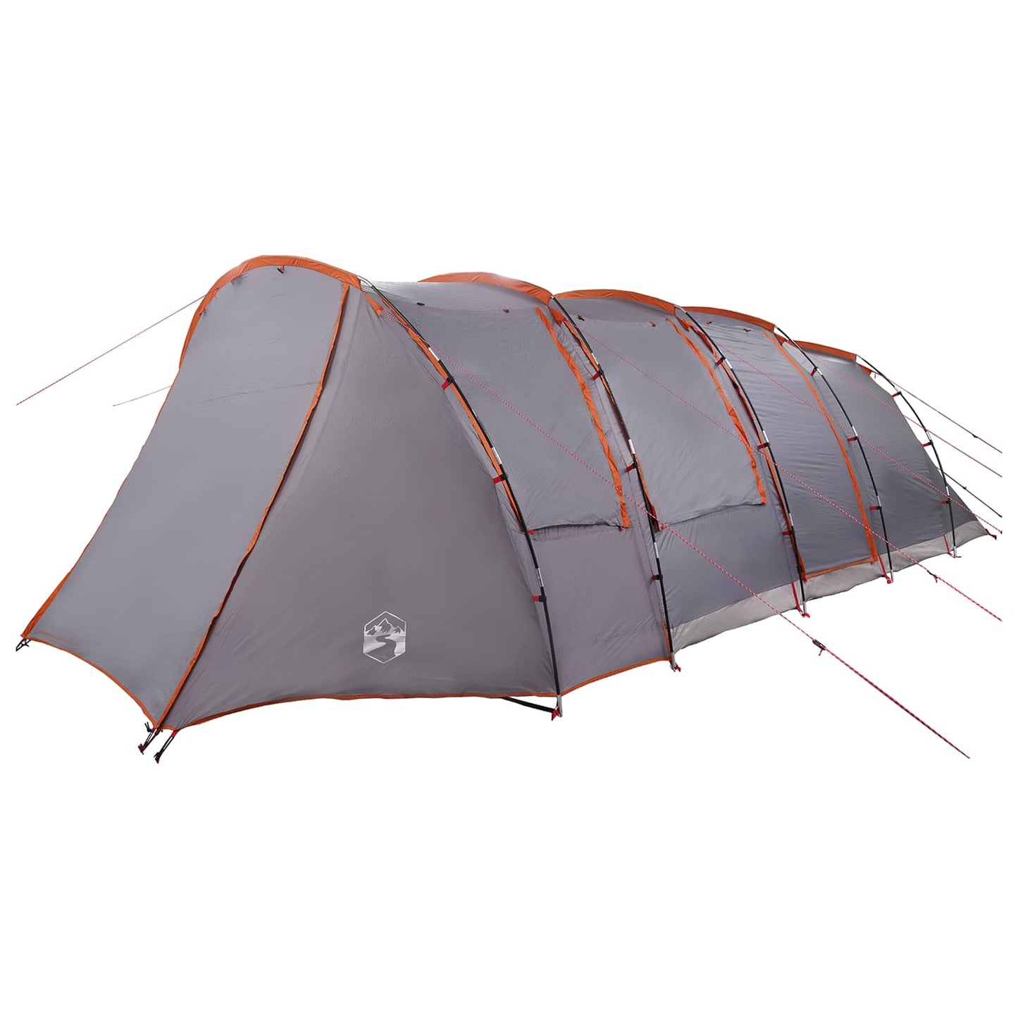 vidaXL Tunnel Tent 675 x 392 x 210 cm Grey and Orange 3