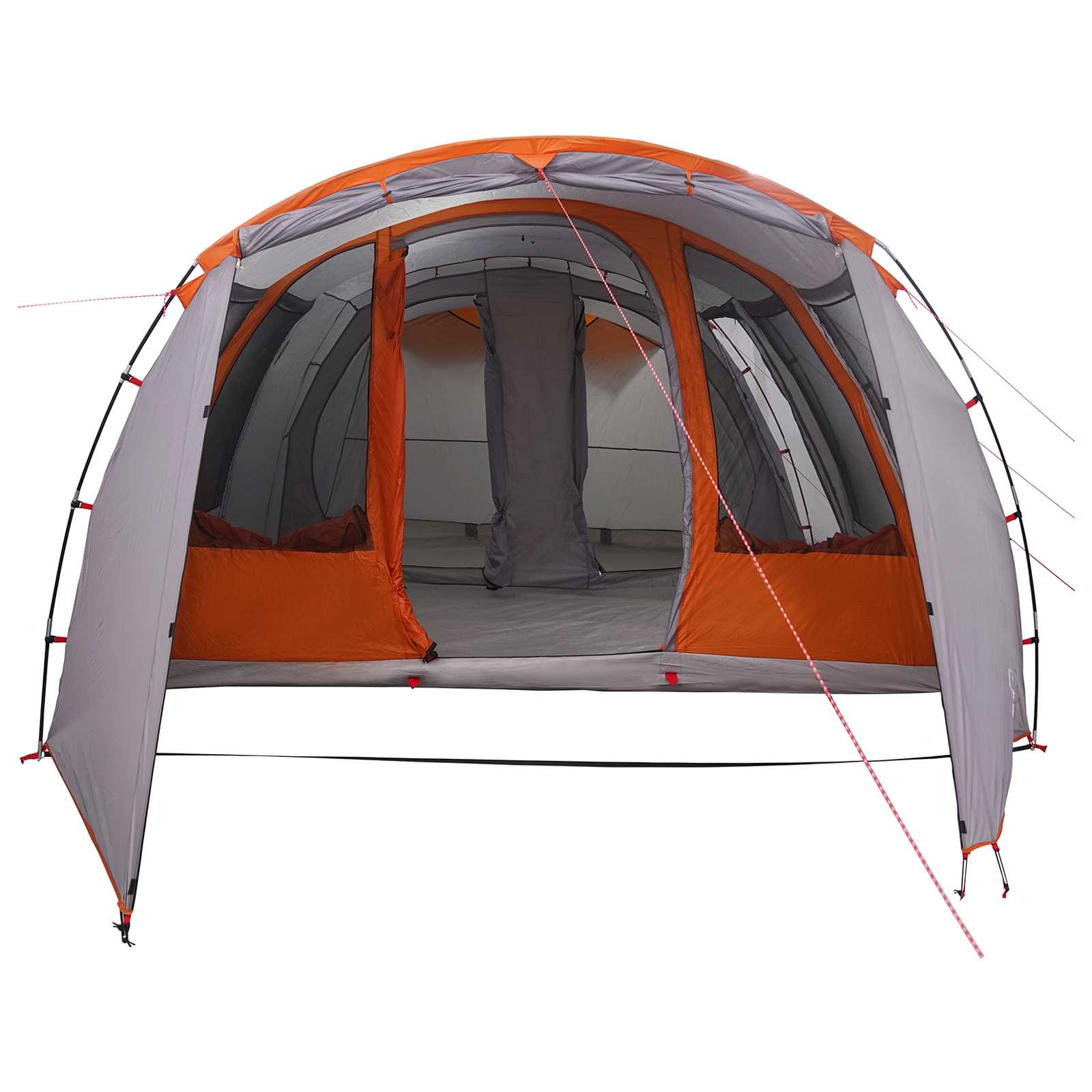 vidaXL Tunnel Tent 675 x 392 x 210 cm Grey and Orange 4