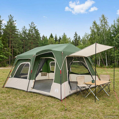 vidaXL Instant Tent 8-Person Green 185T Polyester with PU Coating 1