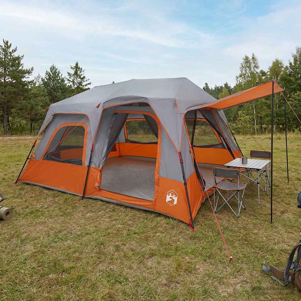 vidaXL Instant Tent 8-Person Grey and Orange 1
