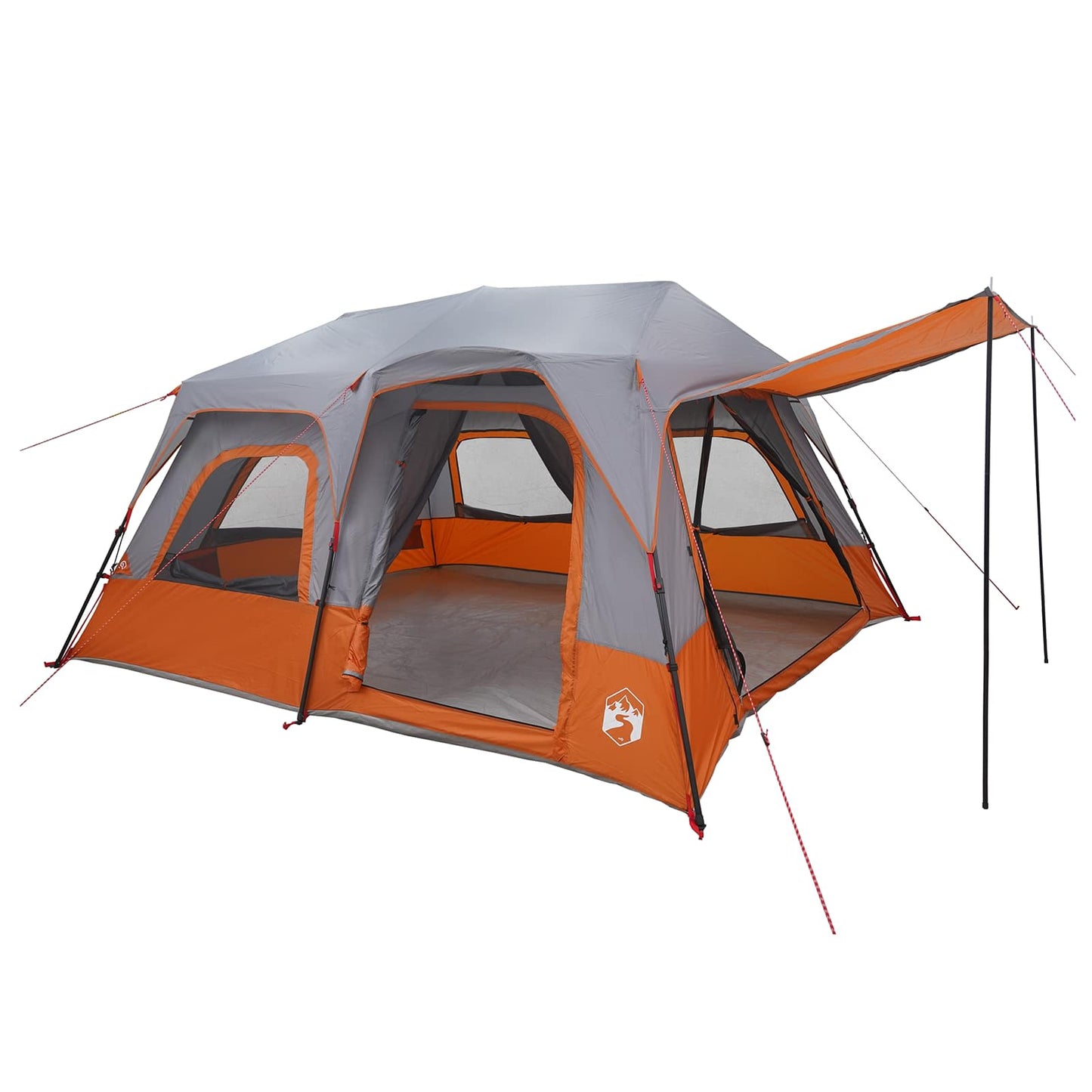 vidaXL Instant Tent 8-Person Grey and Orange 2