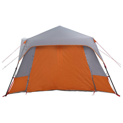 vidaXL Instant Tent 8-Person Grey and Orange 6
