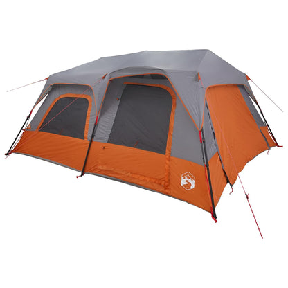 Instant Tent 185T Polyester with PU Coating Grey and orange 10-Person