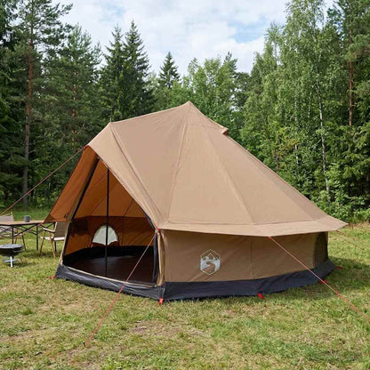 vidaXL Family Tent Brown 8-Person Polycotton 1