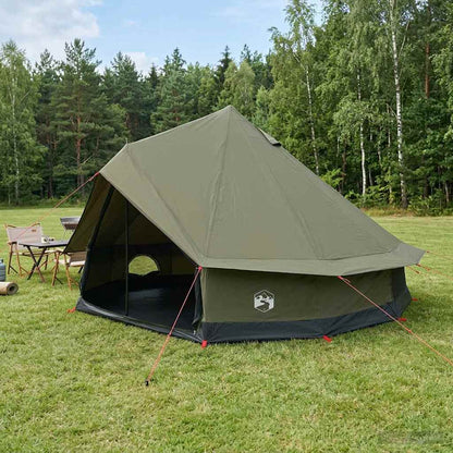vidaXL Family Tent 10-Person Army Green Polycotton 1