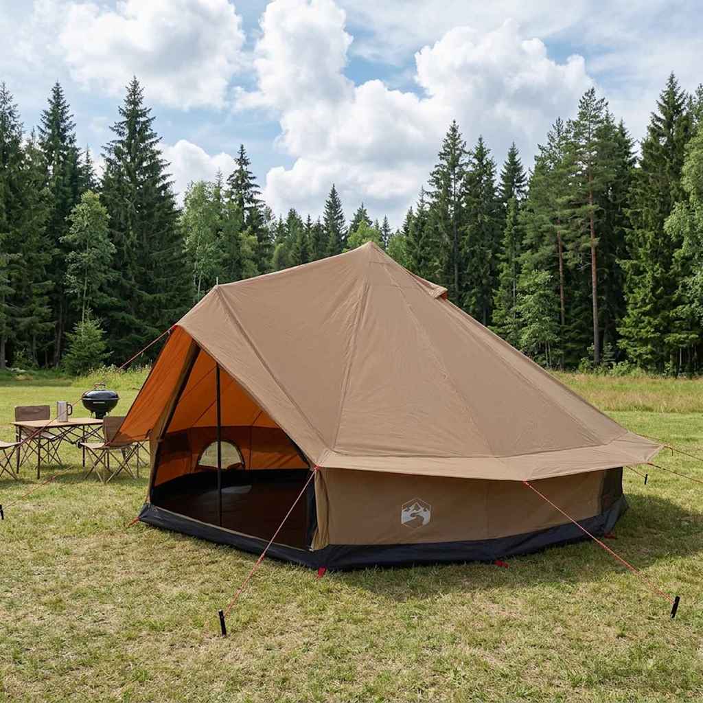 vidaXL Family Tent 10-Person Brown Polycotton 1