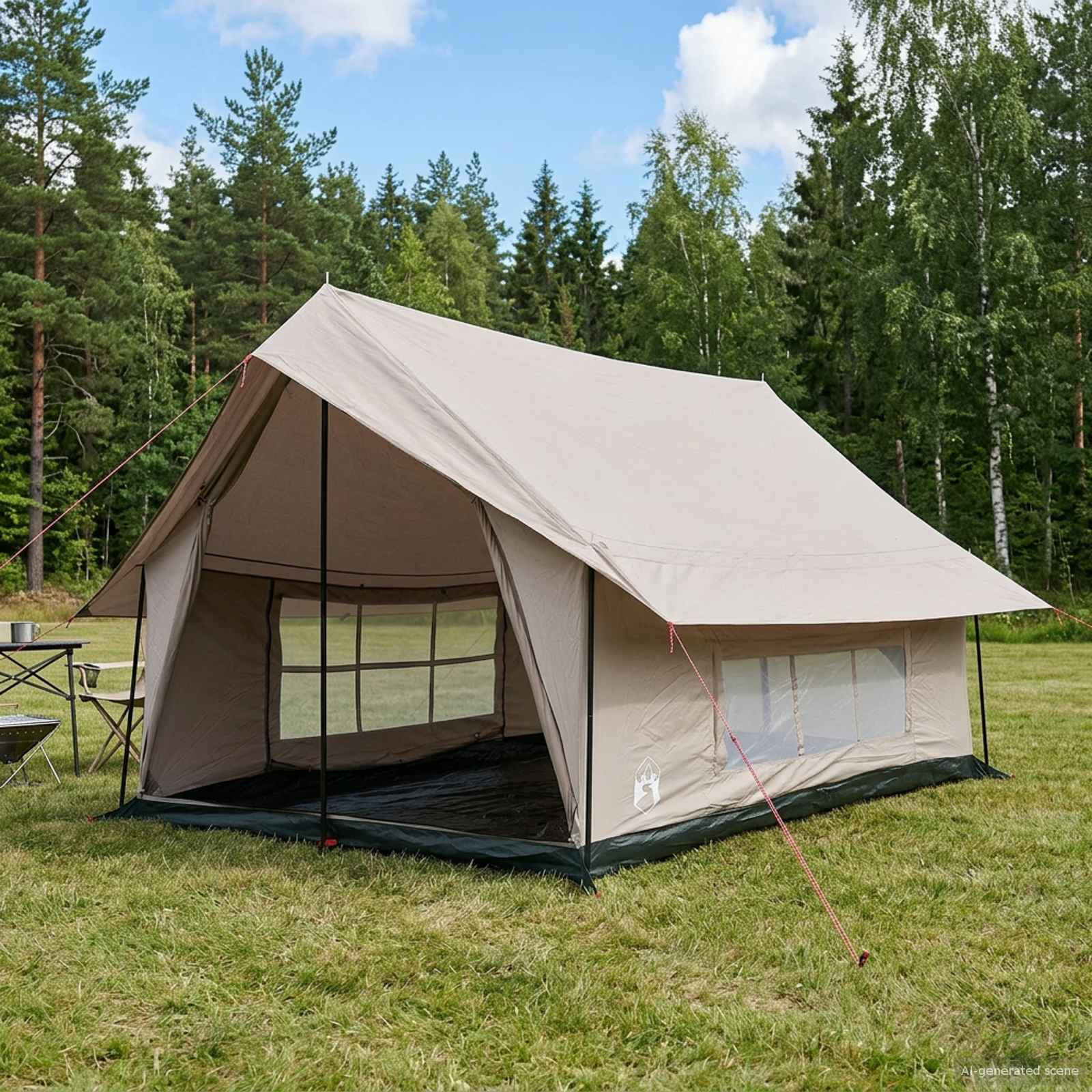 vidaXL Cabin Tent Cream 340 x 246 x 210 cm Polycotton 1