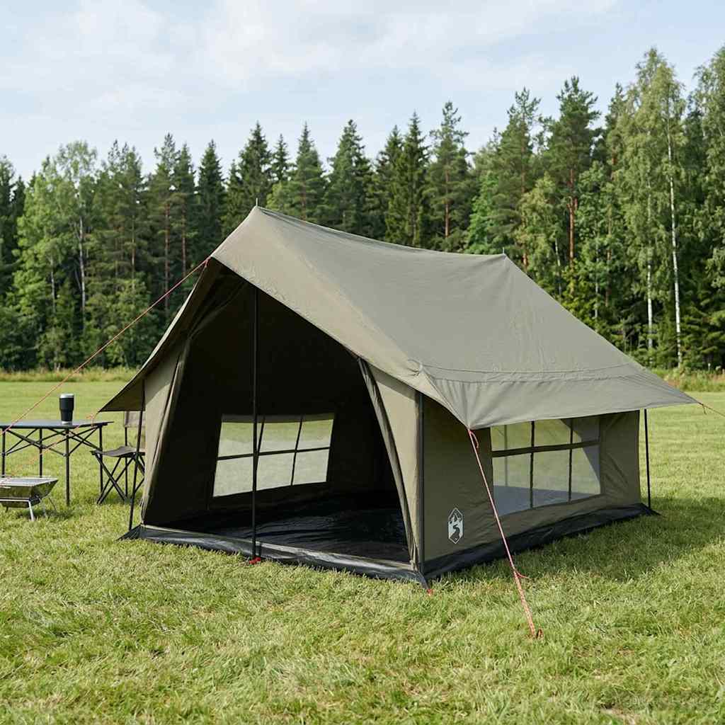 vidaXL Cabin Tent Army Green 340 x 246 x 210 cm Polycotton 1