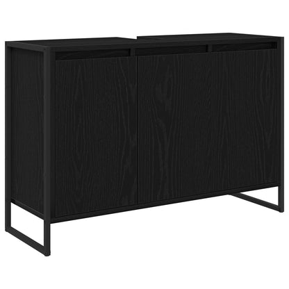 vidaXL Bathroom Furniture Set 4 pcs Black Oak Engineered Wood 5