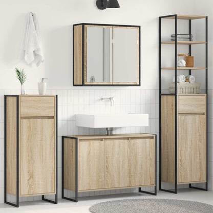 vidaXL Bathroom Furniture Set 4 pcs Sonoma Oak Engineered Wood 1