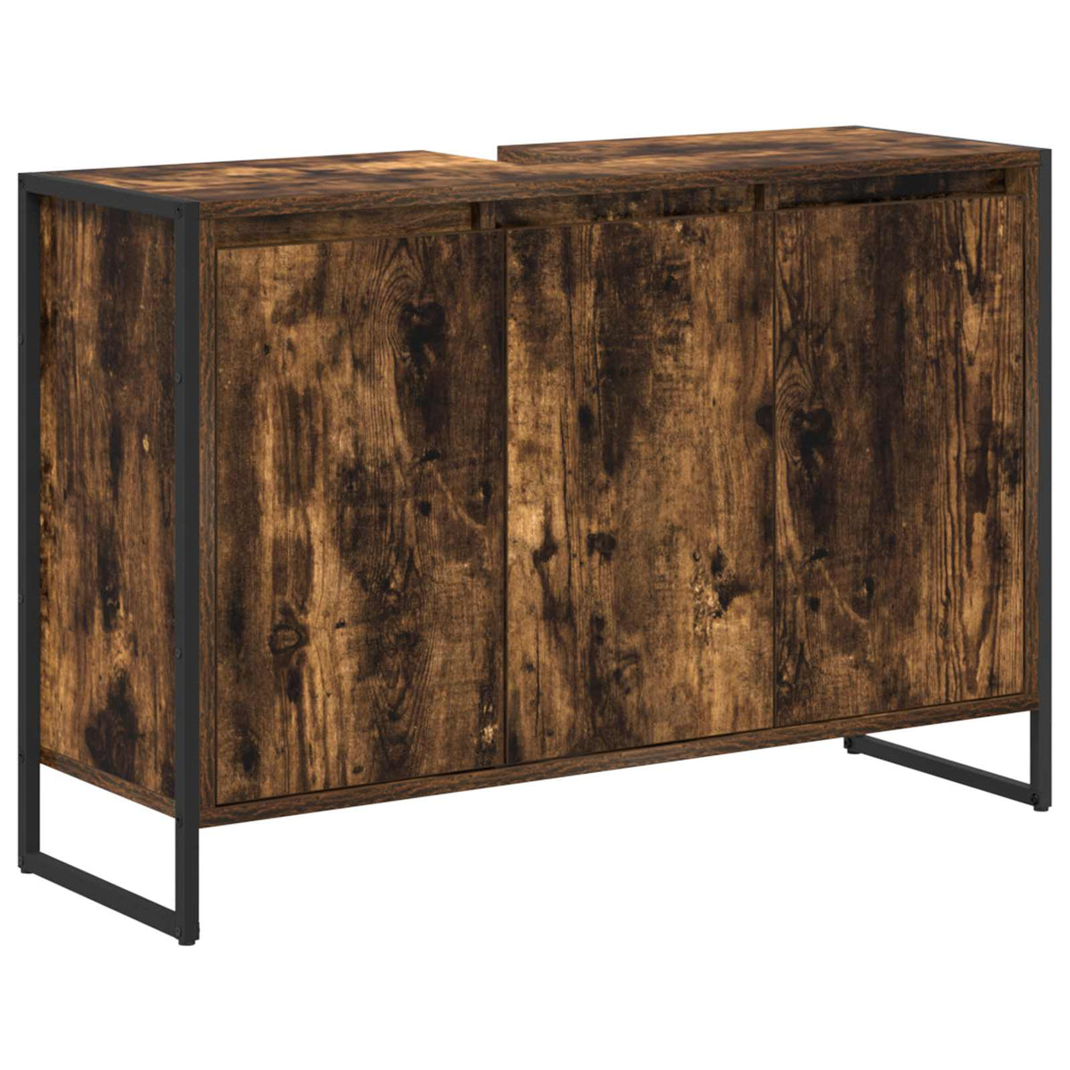 vidaXL Bathroom Furniture Set 4 pcs Smoked Oak Engineered Wood 5
