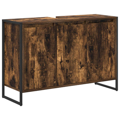 vidaXL Bathroom Furniture Set 4 pcs Smoked Oak Engineered Wood 5