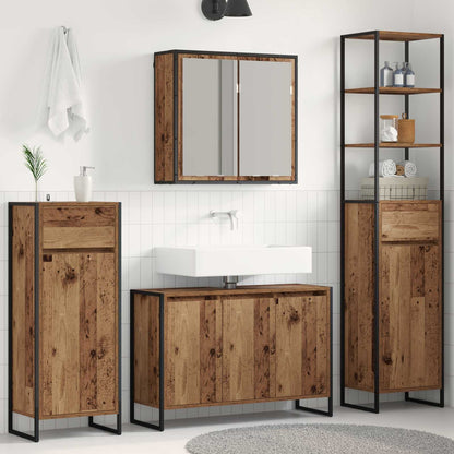 vidaXL Bathroom Furniture Set 4 pcs Old Wood Engineered Wood 1