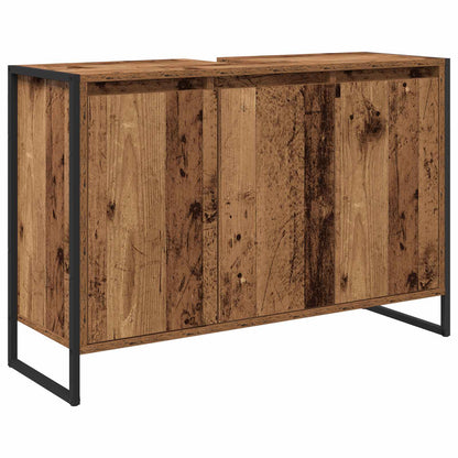 vidaXL Bathroom Furniture Set 4 pcs Old Wood Engineered Wood 5